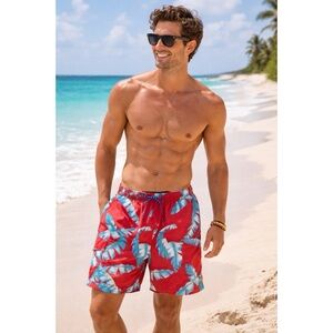 Tommy Bahama Relax Swim Trunks Palm Leaves Mesh Lining Sz XL